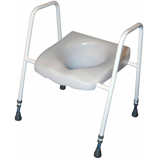Free Standing Toilet Seat and Frame - Easy Clean Clip on Seat Adjustable Height