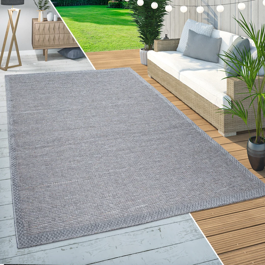 Stevan Modern Border Power Loom Beige Indoor/Outdoor Rug