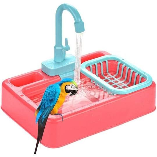 Perle rare Automatic Bathtub Pool Toys, Pink Parrot Bathroom Shower Drinkers