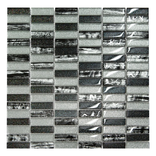 Novak 30 x 30cm Glass Mosaic Tile in Black