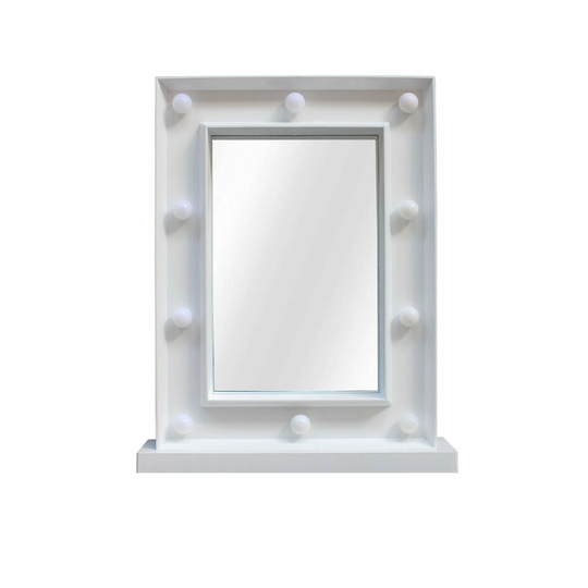 Hollywood Small Square Mirror - White