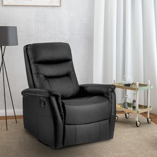 Aaran 75Cm Wide Faux Leather Manual Swivel Standard Recliner