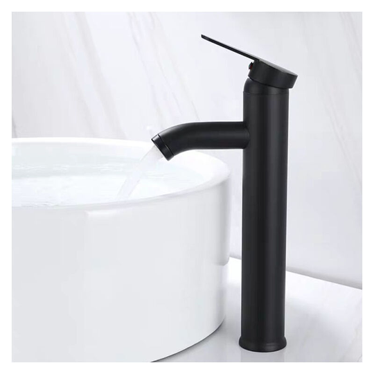 Bet Basin Mixer, High Spout Design, Single Hole Faucet, for Countertop Washbasin for Bathroom in Chromed Copper with Removable Aerator