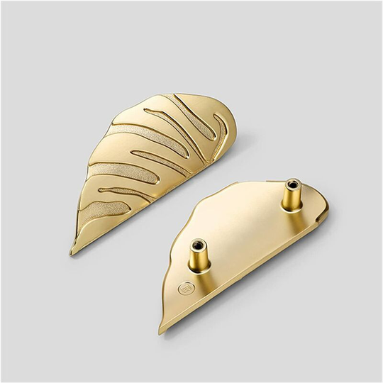 1 Pair Zinc Alloy Leaf Shaped Drawer Knobs for Kitchen Cupboard, Bedroom Drawer Door Knob Pull Cabinet Cupboard Door Handle,Betterlife(gold)