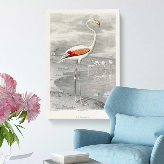 'A Flamingo' by Edouard Travies - Wrapped Canvas Painting Print