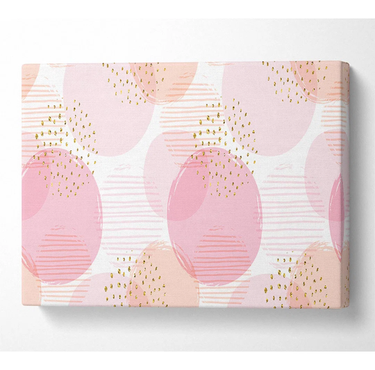 Peach Circles and Dots - Wrapped Canvas Graphic Art