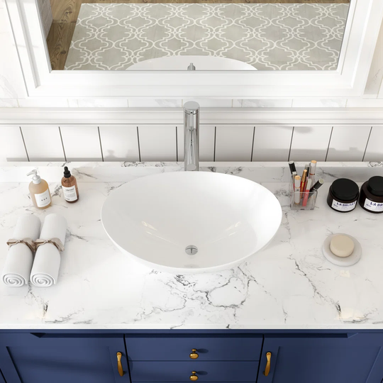 16x13-inch Oval White Ceramic Vessel Sink,modern Egg Shape Bowl, Above Counter Bathroom Vanity Sink