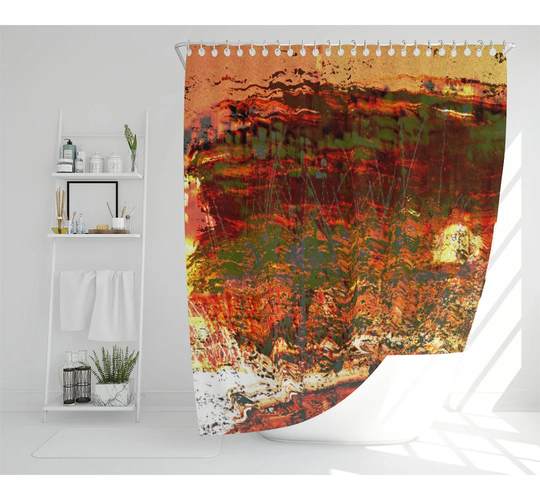 Red Branches Designer Shower Curtain