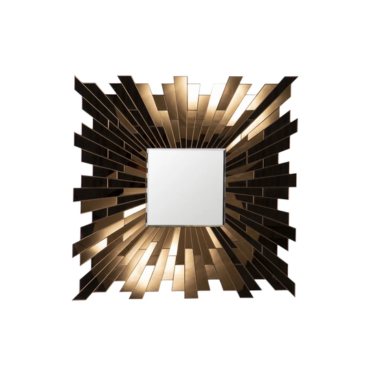 Becontree Wood Framed Wall Mounted Accent Mirror in Brown