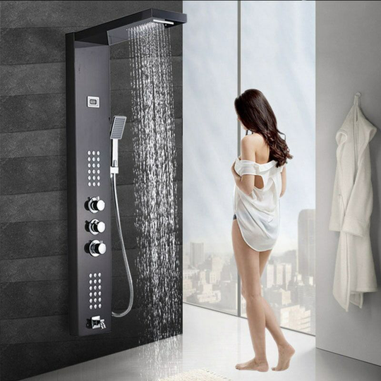 Shower Faucet Thermostatic Shower Panel Shower Column Digital Temperature Display Bathtub Faucet
