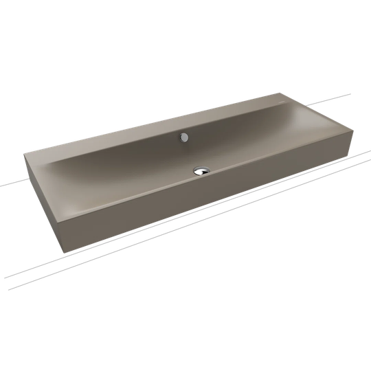 Warm Grey Steel Enamel Rectangular Bathroom Sink with Overflow