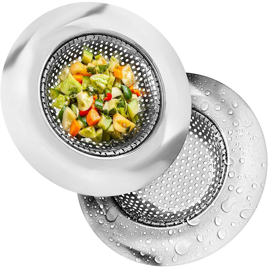 Kitchen Sink Strainer - Food Catcher for Most Sink Drains - Rust Free Stainless Steel - 2 Pack 7.2cm