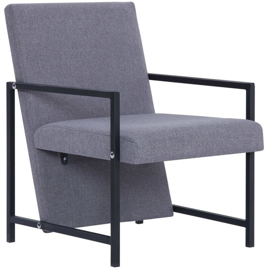 Vidaxl - Armchair with Chrome Feet Light Grey Fabric Grey