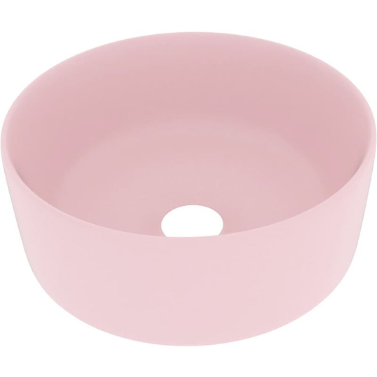 Luxury Wash Basin Round Matt Pink 40x15 cm Ceramic vidaXL - Pink
