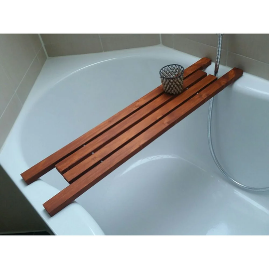 "Design" bathtub shelf made of larch