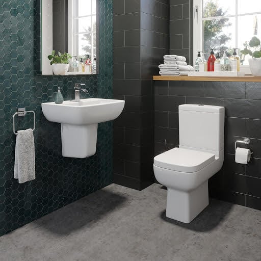 Amelie Toilet & Basin Cloakroom Suite - Semi Pedestal