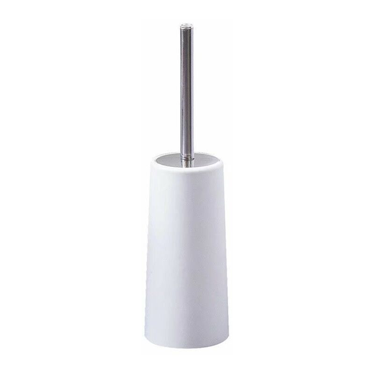 Long-sleeved toilet brush stainless steel, toilet cleaning brush, soft-haired toilet brush head, 10.5 * 38.5 cm matte white