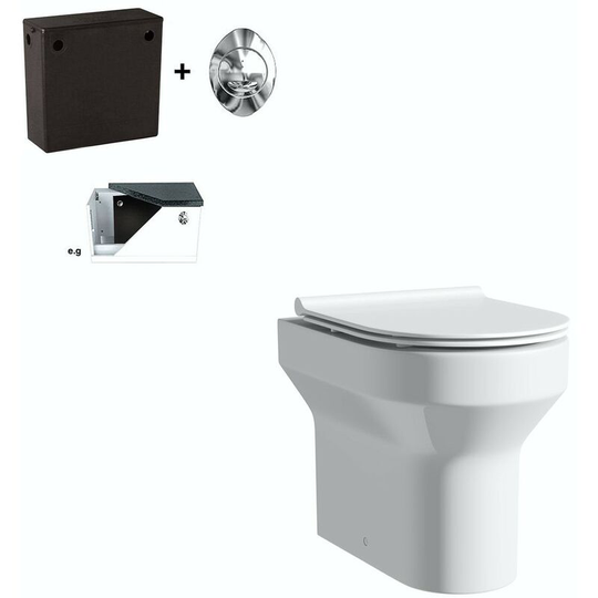 Orchard Wharfe back to wall toilet with soft close slim seat and concealed cistern - White
