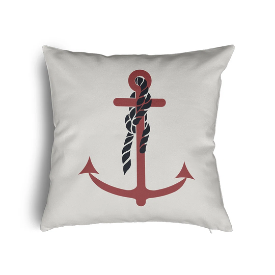 Lyell Anchor and Rope Nautical Square Scatter Cushion with Filling