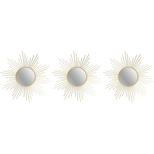 Bevier Sunburst Plastic Framed Wall Mounted Accent Mirror in Gold