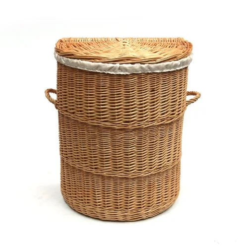 Half Wicker Laundry Bin