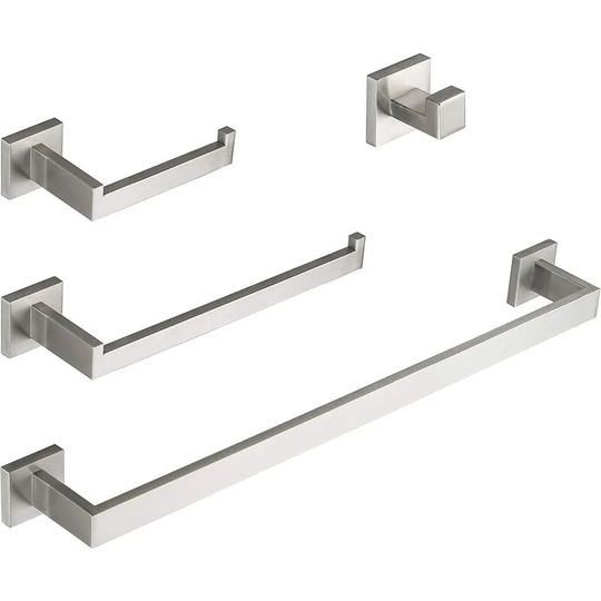 Perlerare - Towel rack set, 4 piece stainless steel bathroom accessory set towel rack, toilet paper holder, 40cm