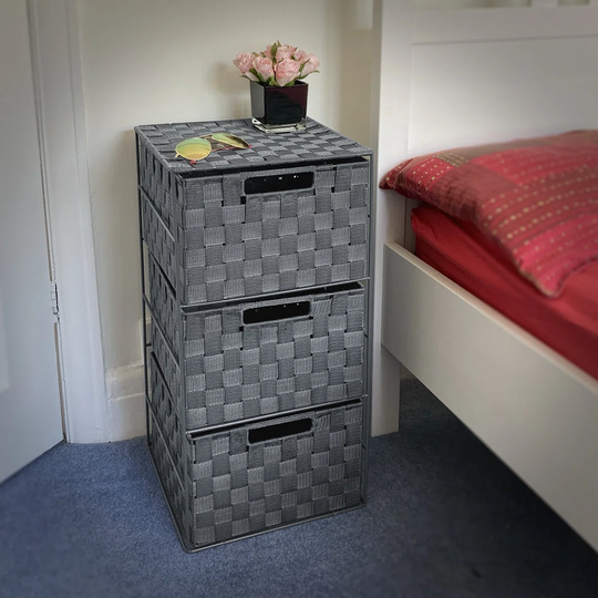 3 Drawer Woven Storage Cabinet