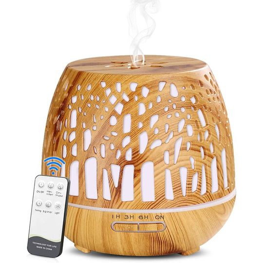 Ilovemilan - Essential Oils Diffuser 400ml, bpa Free Ultrasonic Humidifier Remote Control with Variable Colors led Light 3 Timer for