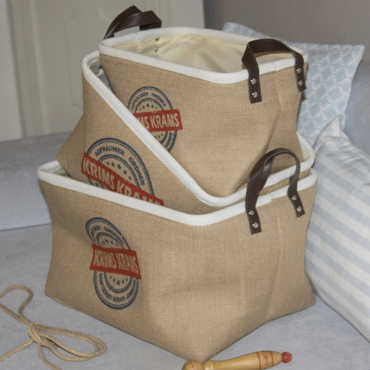 Wickerwork Krims Krams Fabric 3 Piece Bin Set