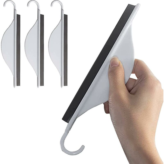 Sunflowergb - 3 Pieces Shower Squeegee with Wall Hook Bathroom Squeegee, Bathroom Window Squeegee, Bathroom Wiper for Shower, Bathroom (White)