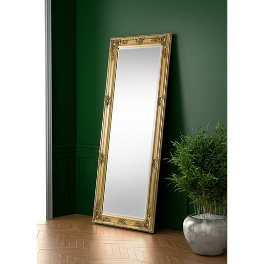 Antique Finish Gold Lean To Dress Mirror - Adella