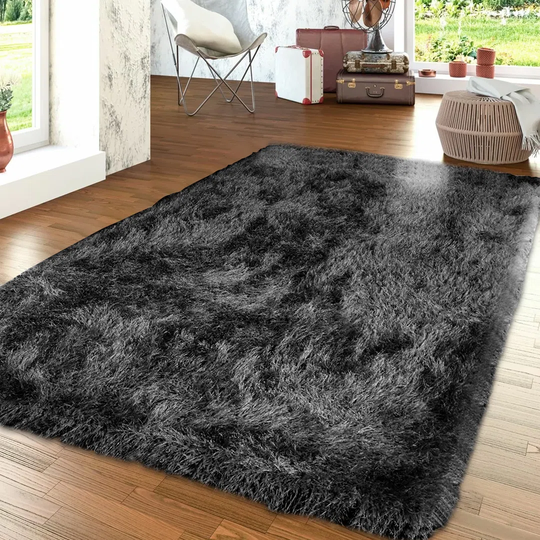 Freedom Shaggy Black/Grey Rug
