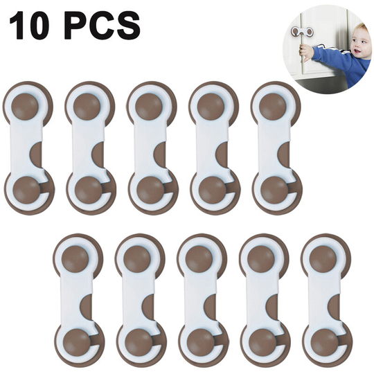 Cabinet Locks - Child Safety Locks 10 Pack - Baby Safety Cabinet Locks - Baby Proofing Cabinet Kitchen System with Strong Adhesive Tape
