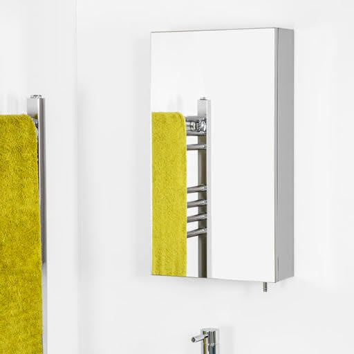 Croydex Anton Single Door Stainless Steel Mirror Cabinet 550 x 300mm - WC736005