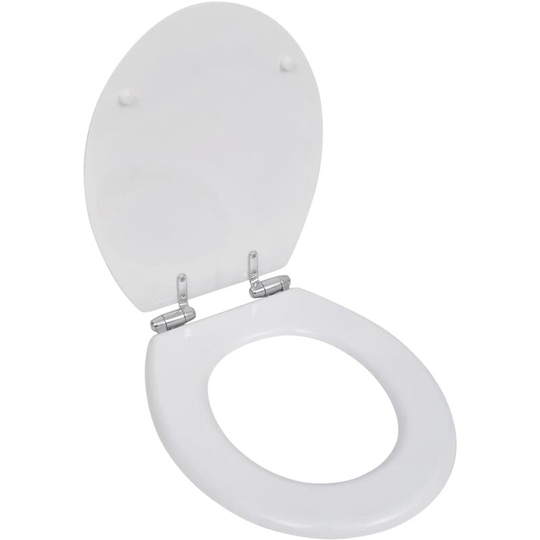 Wc Toilet Seat mdf Soft Close Lid Simple Design White - White