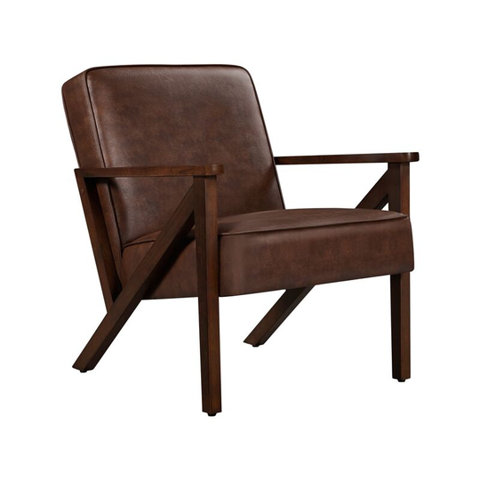 Accent Chair Faux Leather Armchair, Dark Brown - dark brown - Yaheetech