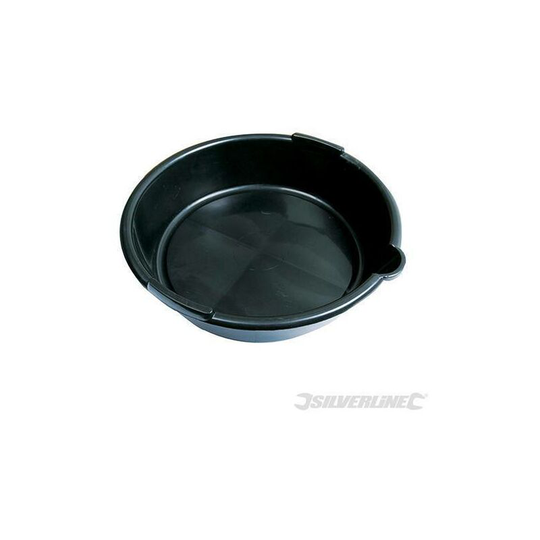 675089 6L Litre Oil Fluid Drainer Drain Pan Tray Bucket Car Van - Silverline