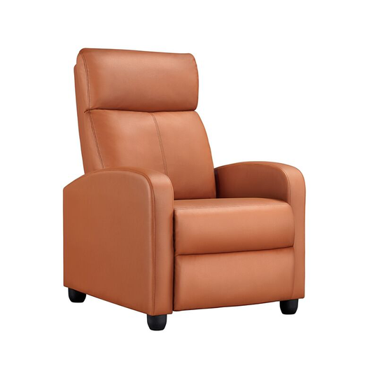 Leather Recliner Chair Adjustable Reclining Sofa - Tan - tan - Yaheetech
