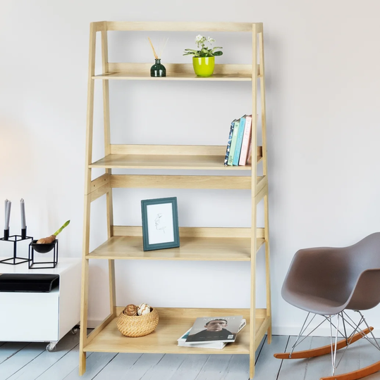 WENKO Living room shelf 4 shelves Edda, floor shelf, bathroom shelf, MDF