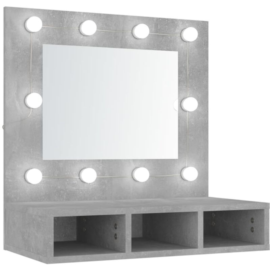 Vidaxl - Mirror Cabinet with led Concrete Grey 60x31.5x62 cm Grey