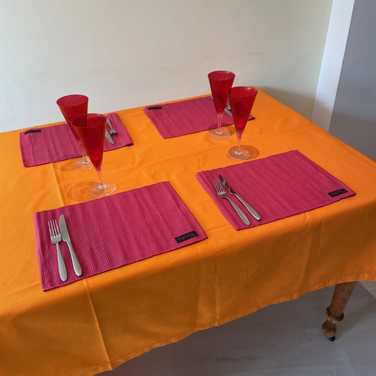 Ribby Pink Cotton Placemat
