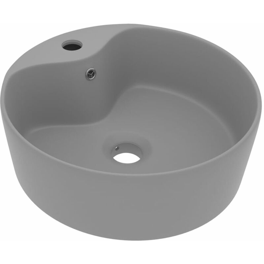 Vidaxl - Luxury Wash Basin with Overflow Matt Light Grey 36x13 cm Ceramic Grey