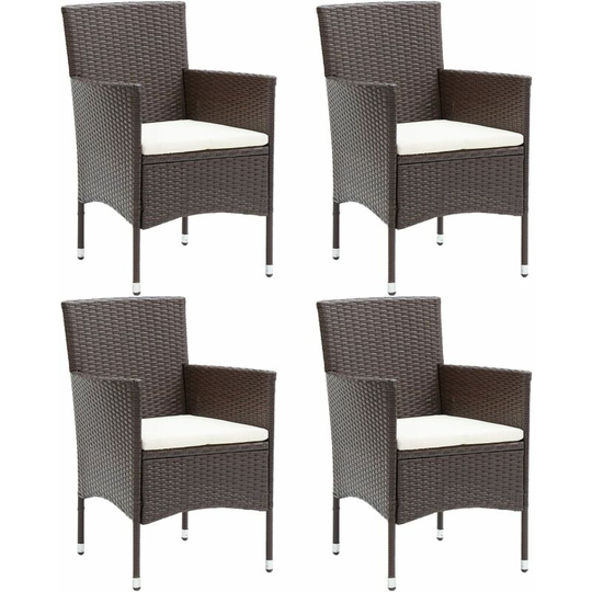 Garden Dining Chairs 4 pcs Poly Rattan Brown Vidaxl Brown