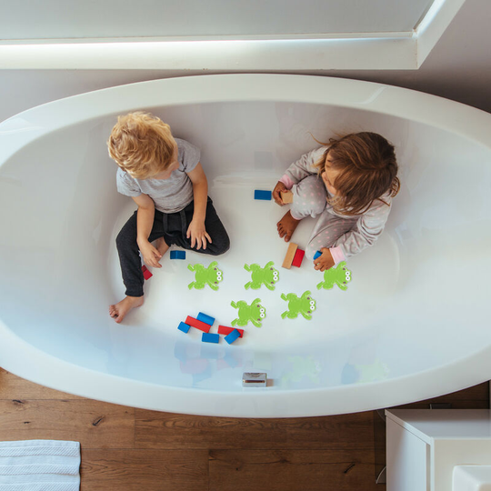 Relaxdays - Anti-Slip Bathtub Sticker, Set of 5, Frog Design, Suction Cups, Kids, Shower & Tub, pvc, Adhesive, Green