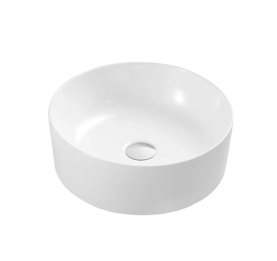 Dealba White Ceramic Circular Bathroom Sink