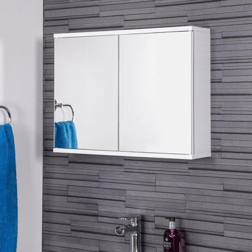 Croydex Simplicity Double Door White Mirror Cabinet 600 x 450mm - WC257022