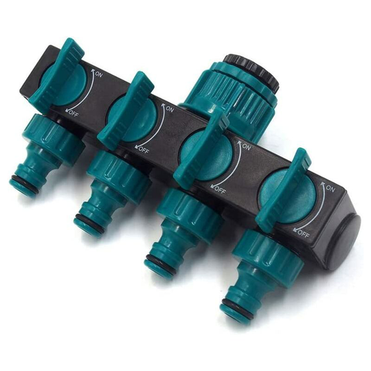 Sunflowergb - 4 Outlet Garden Hose Connector, Distributor Watering Connector Extension Connector Faucet Adapter Faucet Nose