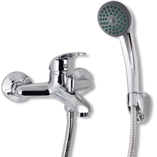 Bath Shower Mixer Tap Kit Chrome Vidaxl Silver