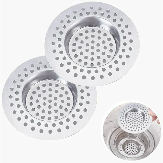 Kitchen Sink GridsilverKitchen Sink Strainer for Kitchen/Bathroom Sink Anti-Clog Filter2 Pcs Sink Drain Strainer Stainless Steel Sink Strainer