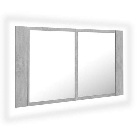 Vidaxl - led Bathroom Mirror Cabinet Concrete Grey 80x12x45 cm Acrylic Grey